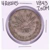 Image 1 : 1843 ZsOM Mexico 4 Reales Silver Coin