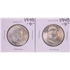 Image 1 : Lot of (2) 1948-D Franklin Half Dollar Coins