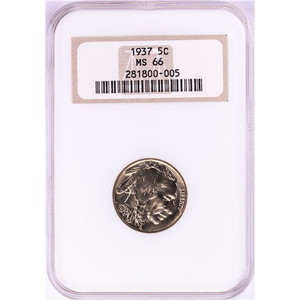 1937 Buffalo Nickel Coin NGC MS66 Old Fatty Holder