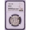 Image 1 : 1942 Walking Liberty Half Dollar Coin NGC MS65