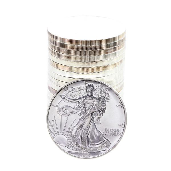 Roll of (20) Brilliant Uncirculated 1993 $1 American Silver Eagle Coins