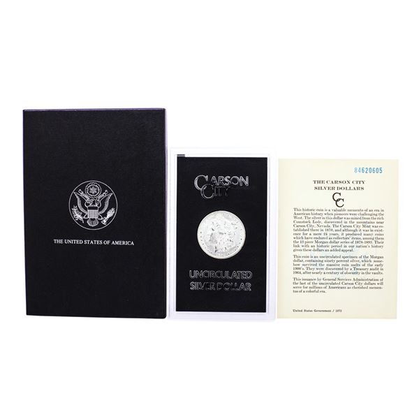 1884-CC $1 Morgan Silver Dollar Coin GSA Hoard Uncirculated w/Box & COA