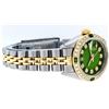 Image 3 : Rolex Ladies Two Tone Green Vignette Diamond Oyster Perpetual Datejust Watch