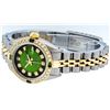 Image 7 : Rolex Ladies Two Tone Green Vignette Diamond Oyster Perpetual Datejust Watch