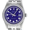 Image 1 : Rolex Men's Stainless Steel Blue String Diamond Oyster Perpetual Datejust Wristwatch