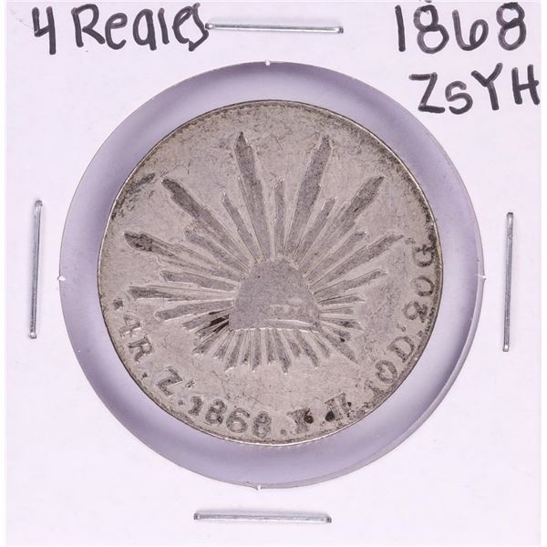 1868 ZsYH Mexico 4 Reales Silver Coin