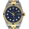 Image 1 : Rolex Men's Two Tone Blue Diamond & Sapphire Oyster Perpetual Datejust Wristwatch