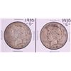 Image 1 : Lot of (2) 1935-S $1 Peace Silver Dollar Coins
