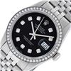 Image 2 : Rolex Men's Stainless Steel Black Diamond Oyster Perpetual Datejust Wristwatch