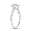 Image 3 : Princess Diamond Square Promise Ring 1/5 Cttw 14kt White Gold