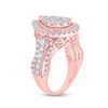 Image 4 : Diamond Pear Teardrop Ring 1-3/4 Cttw 14kt Rose Gold