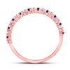 Image 4 : Blue Sapphire Diamond Stackable Band Ring 1/5 Cttw 10kt Rose Gold