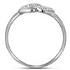 Image 2 : Diamond Double Linked Heart Ring 1/20 Cttw Sterling Silver