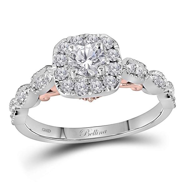 Diamond Solitaire Bridal Wedding Engagement Ring 3/4 Cttw 14kt Two-tone Gold