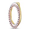 Image 2 : Diamond Oval Pendant 1/6 Cttw 10kt Tri-Tone Gold