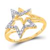 Image 1 : Diamond Double Star Outline Ring 1/10 Cttw 10kt Yellow Gold