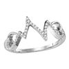 Image 1 : Diamond Heartbeat Ring 1/10 Cttw Sterling Silver