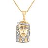 Image 1 : Mens Diamond Jesus Face Charm Pendant 1/3 Cttw 10kt Yellow Gold