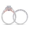 Image 3 : Diamond Bridal Wedding Ring Band Set 3/4 Cttw 14kt Two-tone Gold