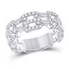 Image 1 : Baguette Diamond Link Band Ring 1/2 Cttw 14kt White Gold