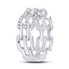 Image 3 : Baguette Diamond Link Band Ring 1/2 Cttw 14kt White Gold