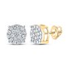 Image 1 : Mens Diamond Cluster Earrings 3/8 Cttw 10kt Yellow Gold