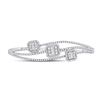 Image 2 : Baguette Diamond Cluster 3-stone Bracelet 1-3/4 Cttw 14kt White Gold