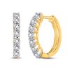 Image 1 : Diamond Miracle Hoop Earrings 1/10 Cttw 10kt Yellow Gold
