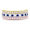 Image 2 : Blue Sapphire Convertible Band Ring 1-1/4 Cttw 10kt Tri-Tone Gold