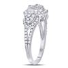 Image 3 : Diamond Square Halo Cluster Ring 1-1/4 Cttw 10kt White Gold