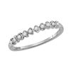 Image 1 : Diamond Heart Stackable Band Ring 1/10 Cttw 14kt White Gold