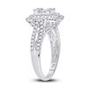 Image 3 : Baguette Diamond Cluster Ring 1 Cttw 14kt White Gold