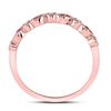 Image 4 : Ruby Diamond Marquise Dot Stackable Band Ring 1/8 Cttw 10kt Rose Gold
