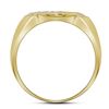 Image 2 : Mens Diamond Diagonal Square Cluster Ring 1/3 Cttw 10kt Yellow Gold