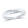 Image 3 : His Hers Diamond Cluster Matching Wedding Set 1/12 Cttw 10kt White Gold