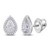 Image 1 : Diamond Teardrop Earrings 1/2 Cttw 14kt White Gold