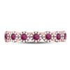 Image 2 : Ruby Halo Stackable Band Ring 1/2 Cttw 10kt Rose Gold
