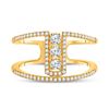 Image 2 : Diamond Negative Space 3-stone Ring 3/8 Cttw 10kt Yellow Gold