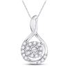 Image 1 : Diamond Cluster Pendant 1/10 Cttw 10kt White Gold