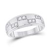 Image 3 : His Hers Diamond Cluster Matching Wedding Set 1 Cttw 14kt White Gold