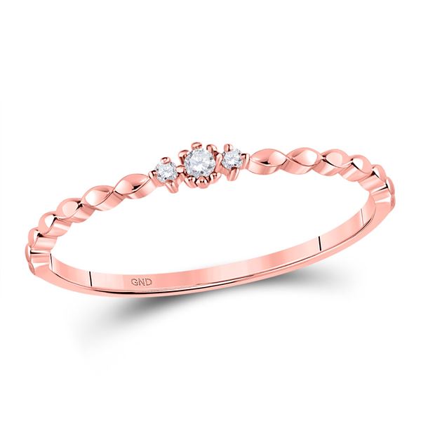 Diamond Stackable Band Ring .03 Cttw 10kt Rose Gold