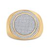Image 2 : Mens Diamond Circle Frame Cluster Ring 1/2 Cttw 10kt Yellow Gold