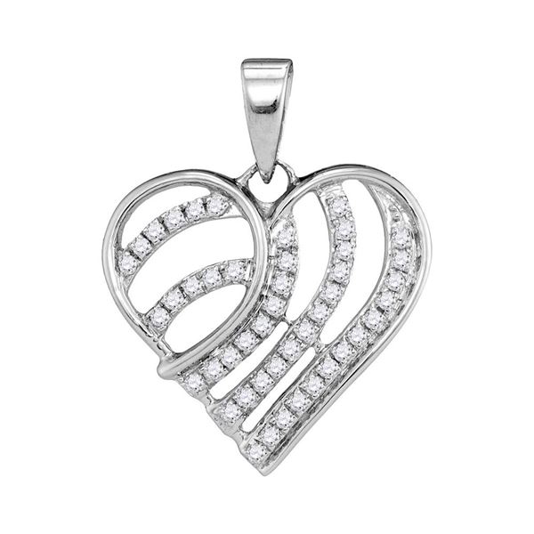 Diamond Heart Pendant 1/4 Cttw 10kt White Gold