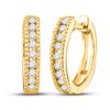 Image 1 : Diamond Milgrain Hoop Earrings 1/4 Cttw 10kt Yellow Gold