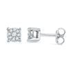 Image 1 : Diamond Cluster Earrings 1/10 Cttw 10kt White Gold