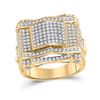 Image 1 : Mens Diamond Domed Square Cluster Ring 5/8 Cttw 10kt Yellow Gold