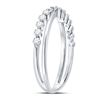 Image 3 : Diamond Crossover Stackable Band Ring 1/3 Cttw 10kt White Gold