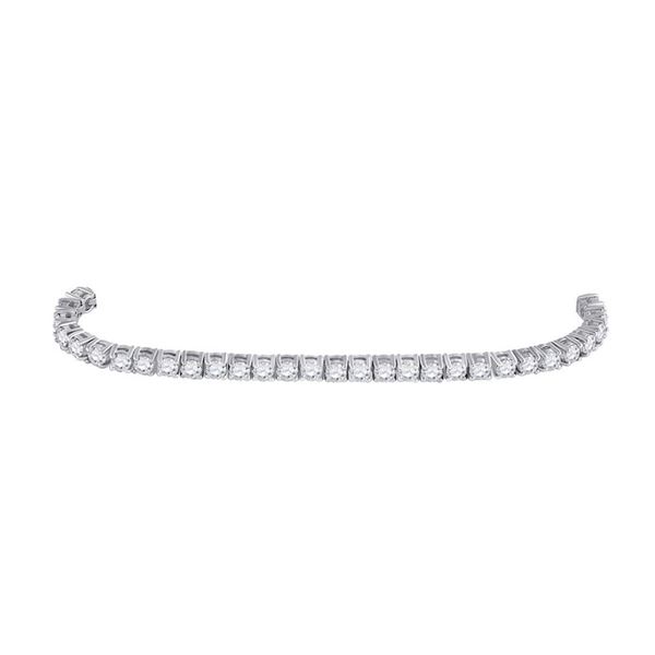 Diamond Statement Tennis Bracelet 5 Cttw 14kt White Gold