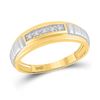 Image 3 : His Hers Diamond Solitaire Matching Wedding Set 1/6 Cttw 10kt Yellow Gold