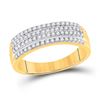Image 3 : His Hers Diamond Cluster Matching Wedding Set 1-1/3 Cttw 14kt Yellow Gold